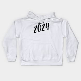 Class Of 2024. Simple Typography 2024 Design for Class Of/ Graduation Design. Black Script Kids Hoodie